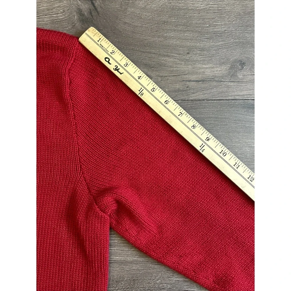 Polo Ralph Lauren Pima Cotton‎ Sweater mens size L Red Ribbed Thick Crewneck EUC